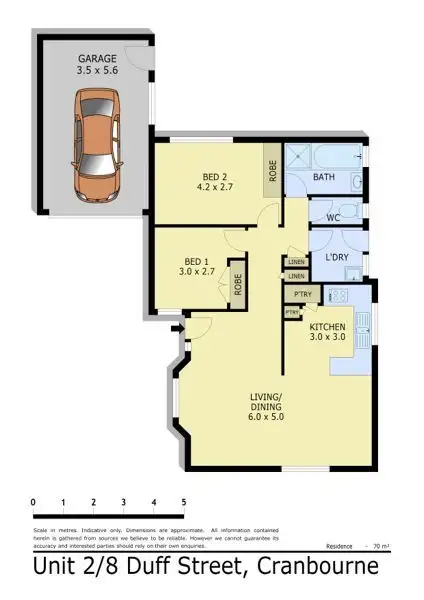 Floorplan of Homely unit listing, 2/8 Duff Street, Cranbourne VIC 3977