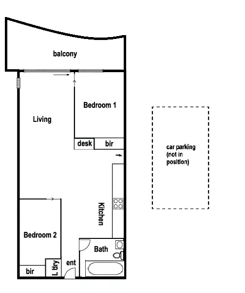 Floorplan of Homely apartment listing, 619/38 Mount Alexander Road, Travancore VIC 3032