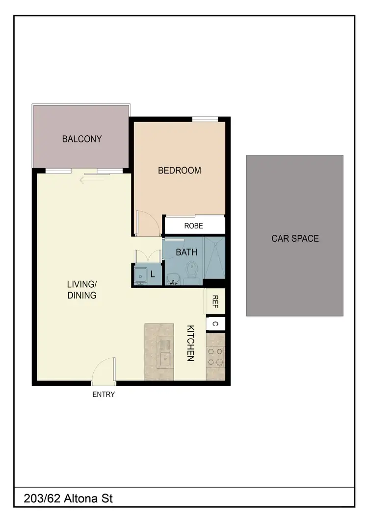 Floorplan of Homely apartment listing, 203/62 Altona Street, Kensington VIC 3031