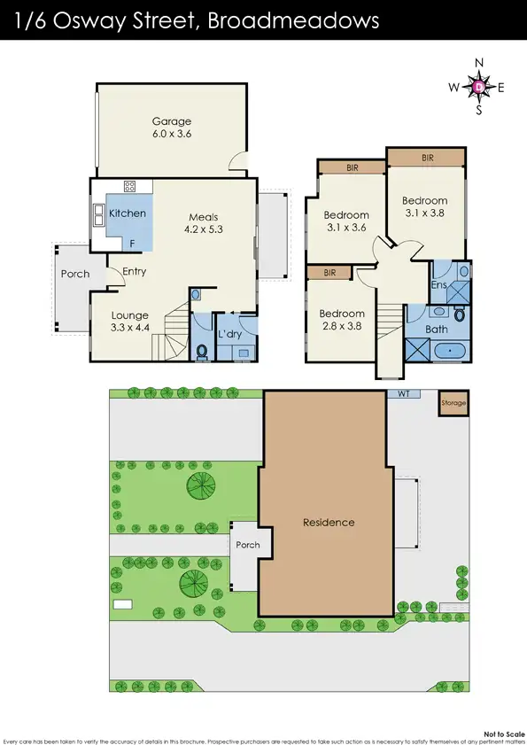Floorplan of Homely townhouse listing, 1/6 Osway Street, Broadmeadows VIC 3047