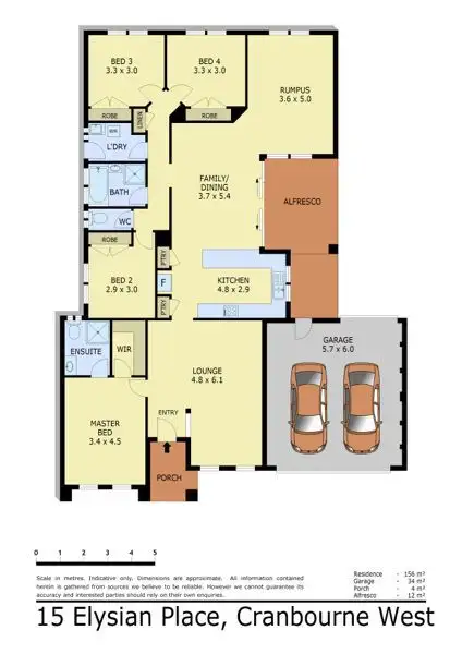 Floorplan of Homely house listing, 15 Elysian Place, Cranbourne West VIC 3977