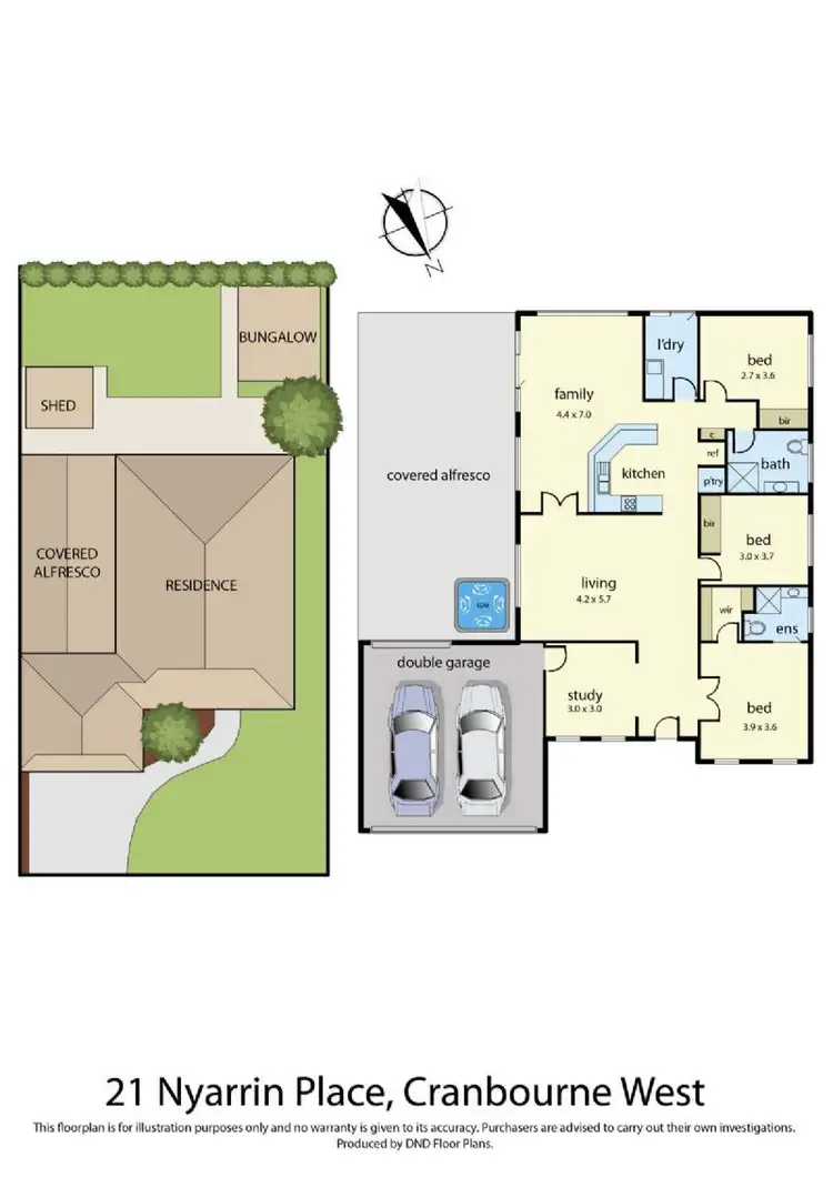 Floorplan of Homely house listing, 21 Nyarrin Place, Cranbourne West VIC 3977