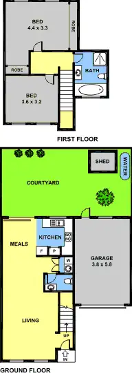 Floorplan of Homely townhouse listing, 17/22-26 Pascoe Street, Pascoe Vale VIC 3044