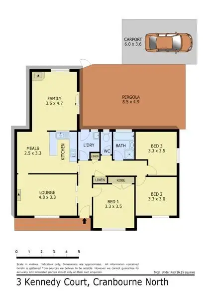 Floorplan of Homely unit listing, 3 Kennedy Court, Cranbourne North VIC 3977