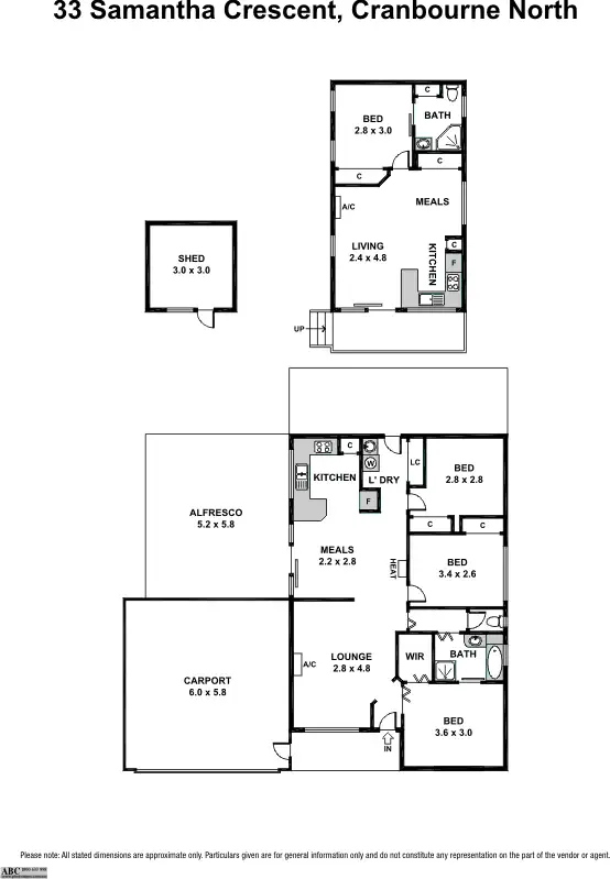 Floorplan of Homely house listing, 33 Samantha Crescent, Cranbourne North VIC 3977