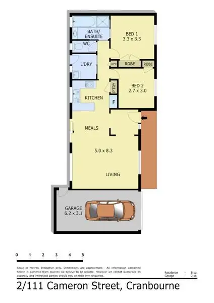 Floorplan of Homely unit listing, 2/111 Cameron Street, Cranbourne VIC 3977