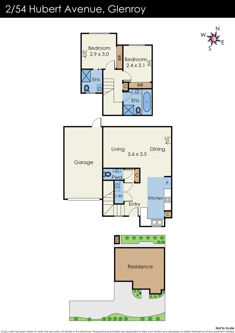 Floorplan of Homely townhouse listing, 2/54 Hubert Avenue, Glenroy VIC 3046