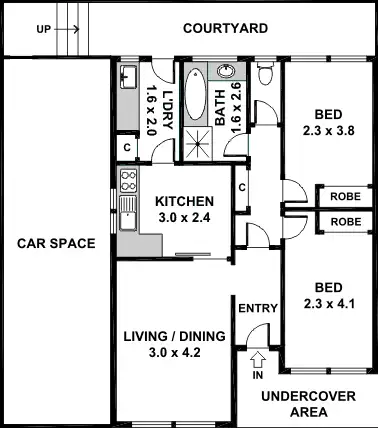 Floorplan of Homely apartment listing, 23/508-510 Moreland Road, Brunswick West VIC 3055
