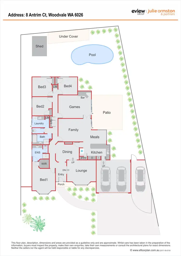 Floorplan of Homely house listing, 8 Antrim Court, Woodvale WA 6026