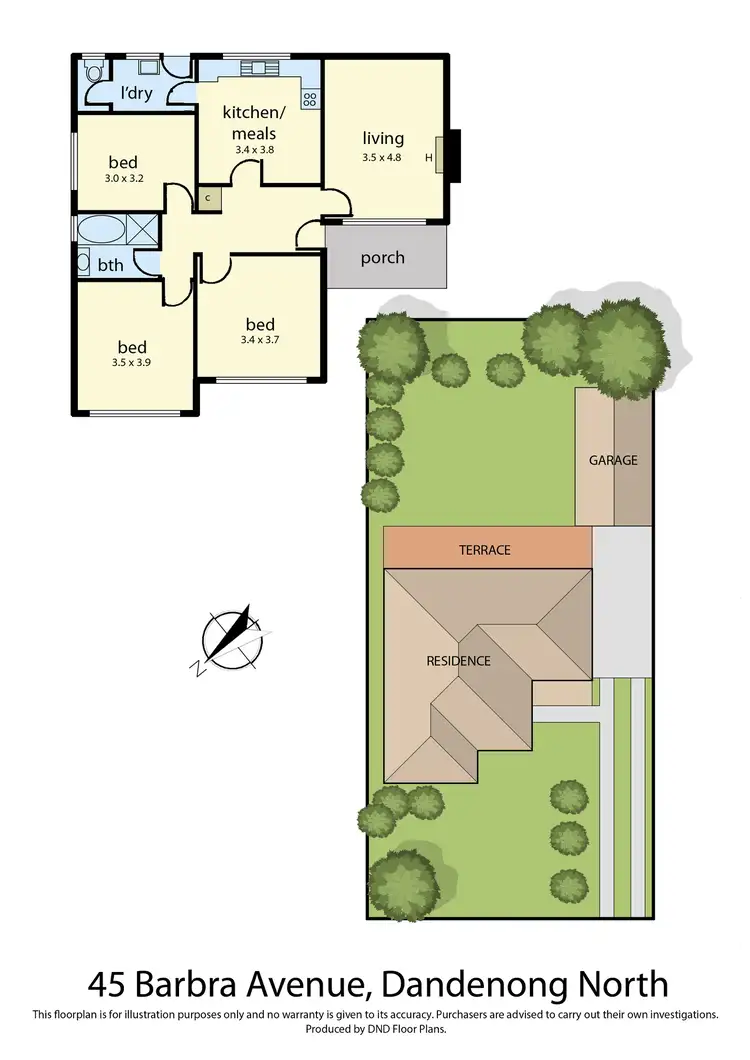 Floorplan of Homely house listing, 45 Barbara Avenue, Dandenong North VIC 3175