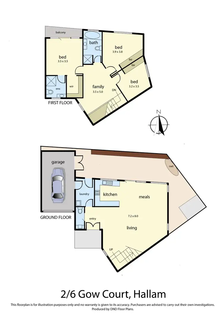 Floorplan of Homely townhouse listing, 2/6 Gow Court Gow Court, Hallam VIC 3803