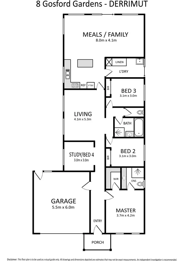 Floorplan of Homely house listing, 8 Gosford Gardens, Derrimut VIC 3030