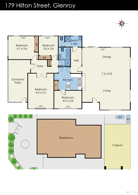 Floorplan of Homely house listing, 179 Hilton Street, Glenroy VIC 3046