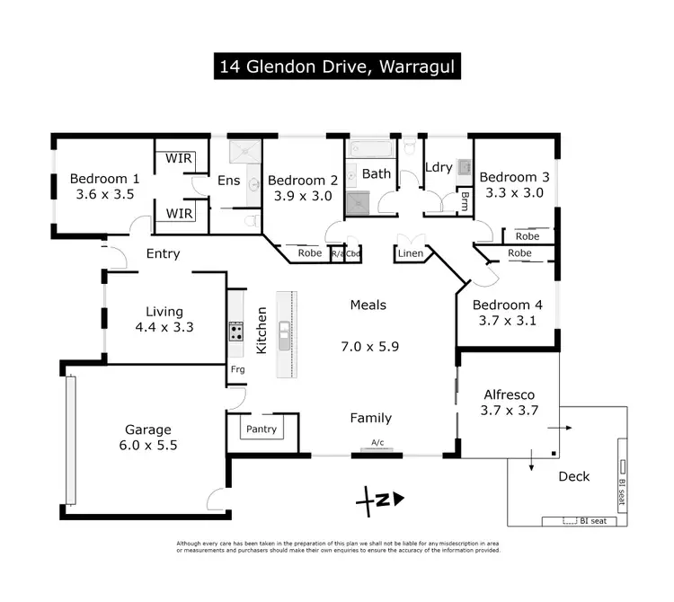 Floorplan of Homely house listing, 14 GLENDON DRIVE, Warragul VIC 3820