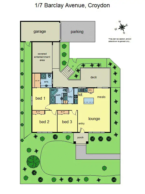 Floorplan of Homely unit listing, 1/7 Barclay Avenue, Croydon VIC 3136