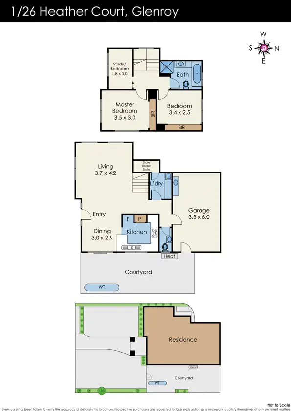 Floorplan of Homely townhouse listing, 1/26 Heather Court, Glenroy VIC 3046