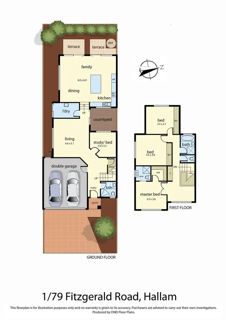 Floorplan of Homely townhouse listing, 1/79 Fitzgerald Road, Hallam VIC 3803
