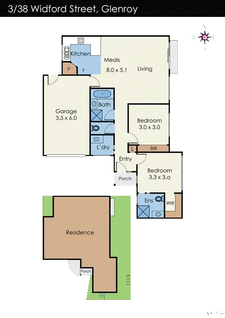 Floorplan of Homely unit listing, 3/38 Widford Street, Glenroy VIC 3046