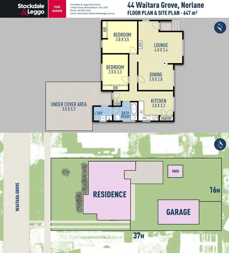 Floorplan of Homely house listing, 44 Waitara Grove, Norlane VIC 3214
