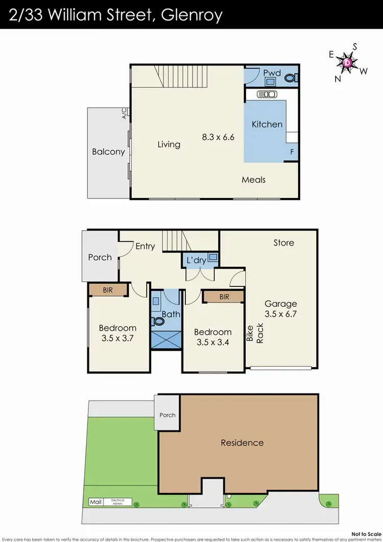 Floorplan of Homely townhouse listing, 2/33 William Street, Glenroy VIC 3046