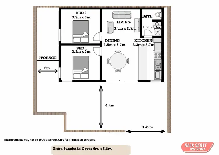 Floorplan of Homely unit listing, 1/7 PERLIS AVENUE, Cowes VIC 3922