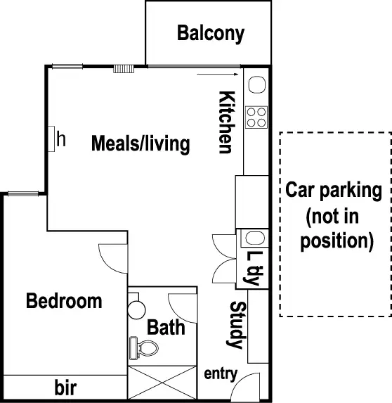 Floorplan of Homely apartment listing, 215/71 Henry Street, Kensington VIC 3031