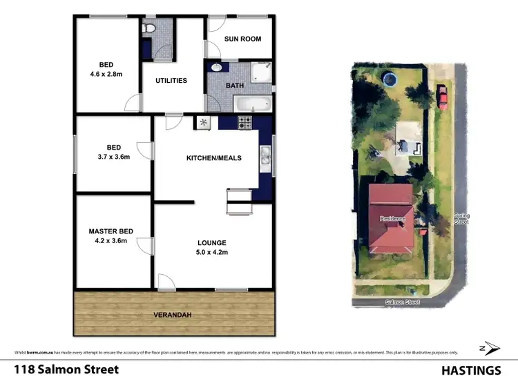 Floorplan of Homely house listing, 118 Salmon Street, Hastings VIC 3915