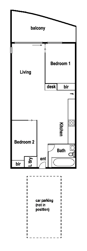 Floorplan of Homely apartment listing, 259/38 Mount Alexander Road, Travancore VIC 3032