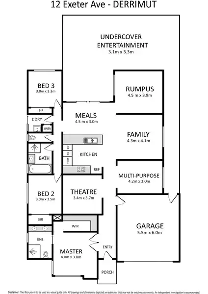 Floorplan of Homely house listing, 12 Exeter Avenue, Derrimut VIC 3030