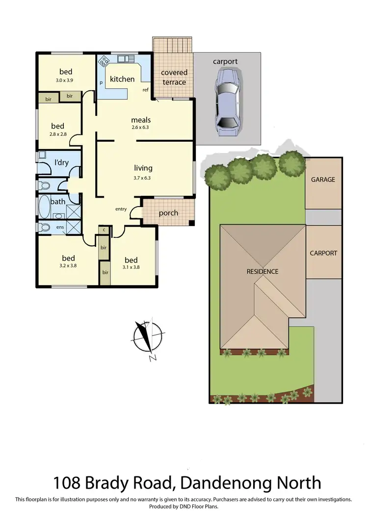 Floorplan of Homely house listing, 108 Brady Road, Dandenong North VIC 3175