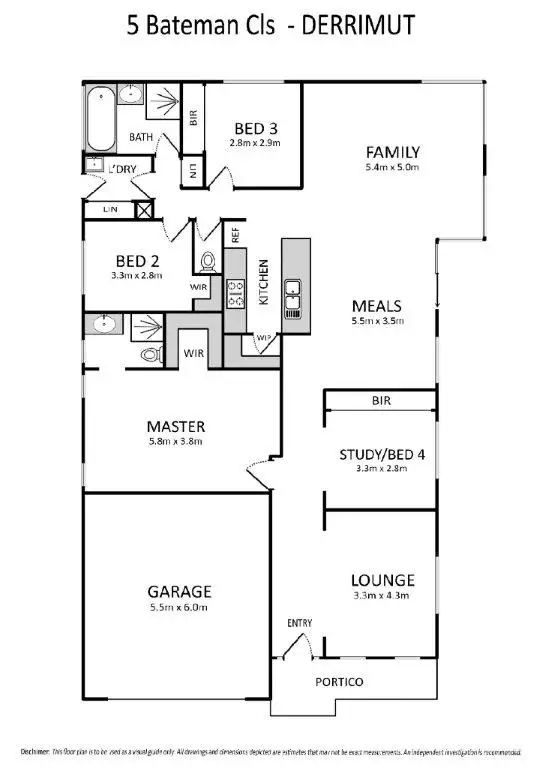 Floorplan of Homely house listing, 5 Bateman Close, Derrimut VIC 3030
