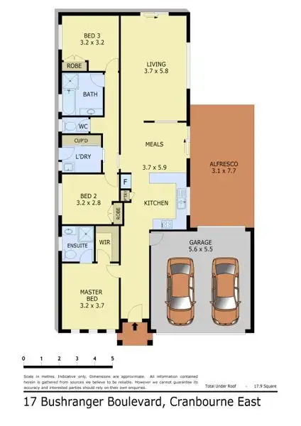 Floorplan of Homely house listing, 17 Bushranger Boulevard, Cranbourne East VIC 3977