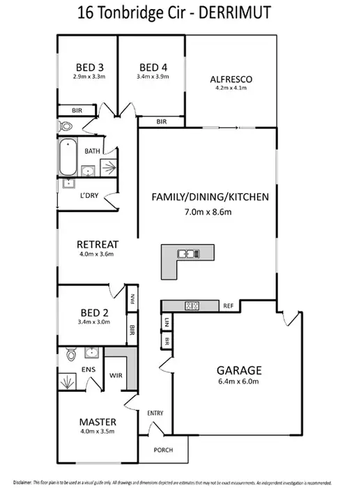 Floorplan of Homely house listing, 16 Tonbridge Circle, Derrimut VIC 3030