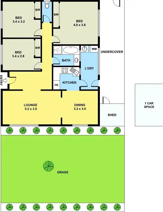 Floorplan of Homely unit listing, 3/60-62 John Street, Glenroy VIC 3046