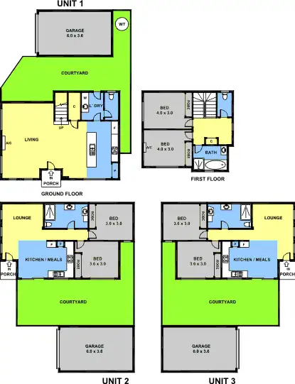 Floorplan of Homely townhouse listing, 2/76 Hubert Avenue, Glenroy VIC 3046