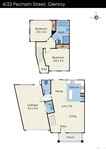 Floorplan of Homely townhouse listing, 4/23 Pecham Street, Glenroy VIC 3046