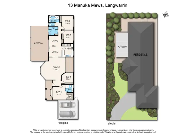 Floorplan of Homely house listing, 13 Manuka Mews, Langwarrin VIC 3910