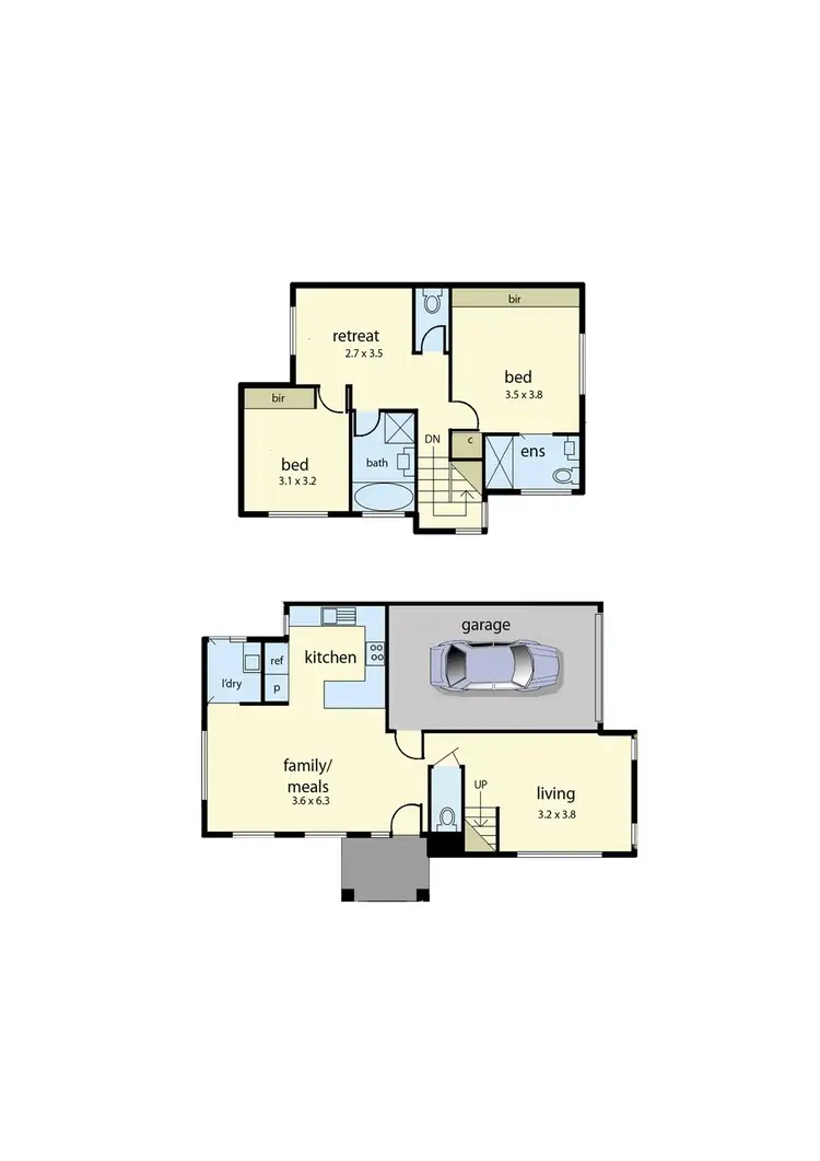 Floorplan of Homely townhouse listing, 1/110-112 Frawley Road, Hallam VIC 3803