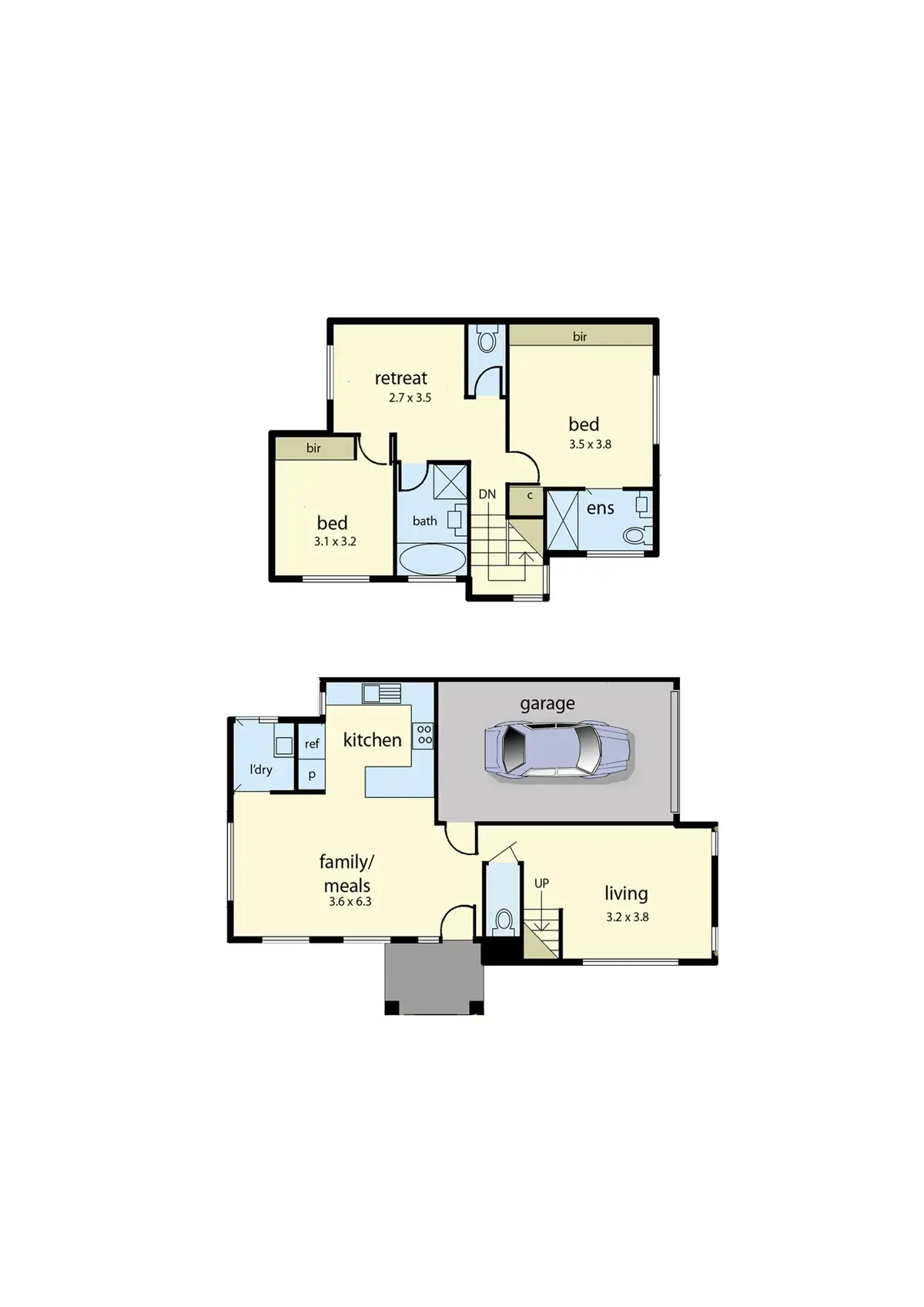 Floorplan of Homely townhouse listing, 1/110-112 Frawley Road, Hallam VIC 3803