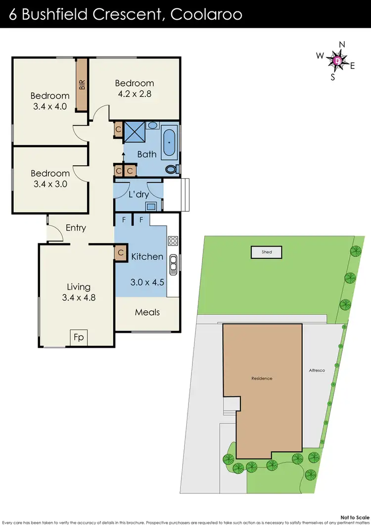 Floorplan of Homely house listing, 6 Bushfield Crescent, Coolaroo VIC 3048