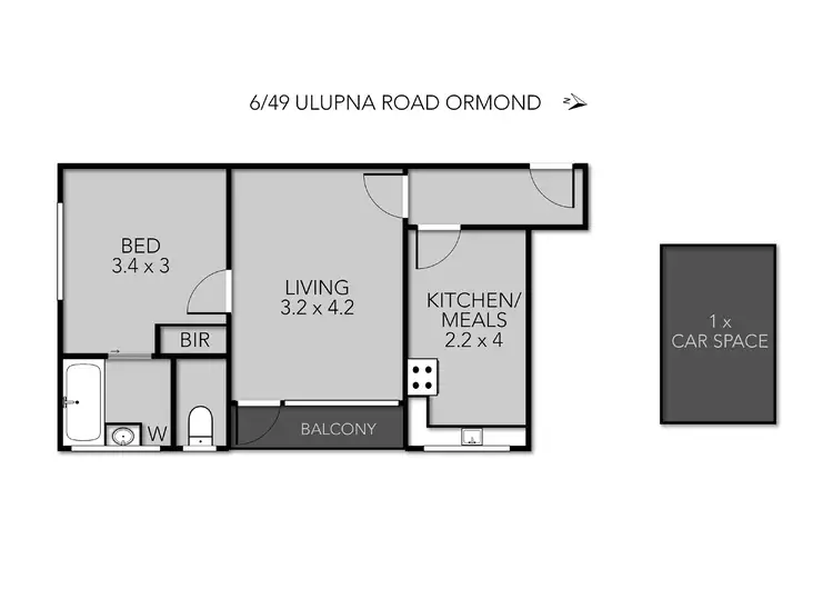 Floorplan of Homely apartment listing, 6/49 Ulupna Road, Ormond VIC 3204