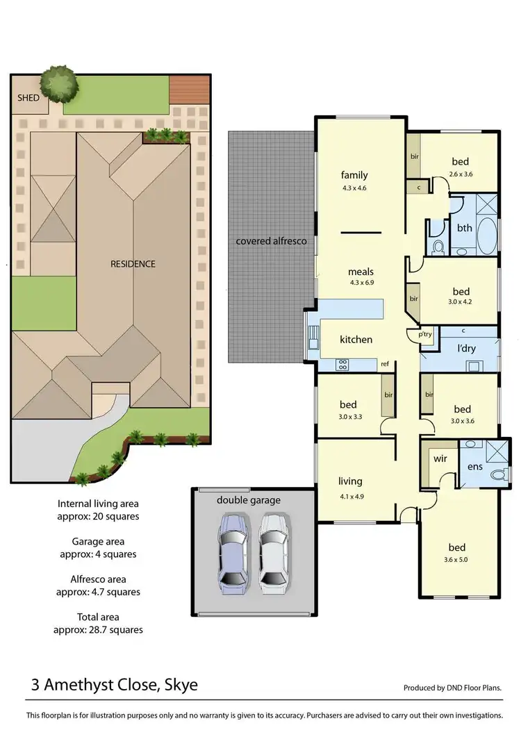 Floorplan of Homely house listing, 3 Amethyst Close, Skye VIC 3977