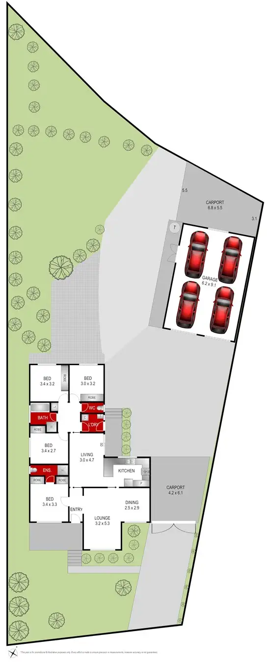 Floorplan of Homely house listing, 9 Polwarth Crescent, Belmont VIC 3216