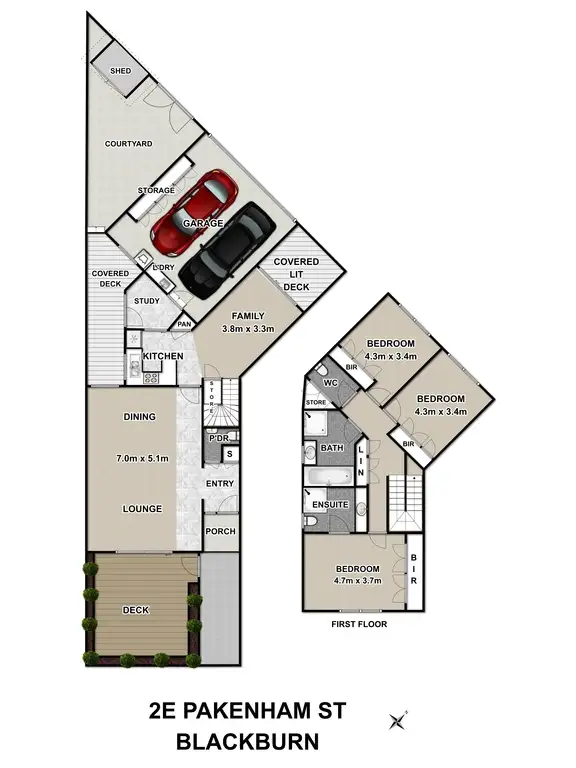 Floorplan of Homely townhouse listing, 2E Pakenham Street, Blackburn VIC 3130
