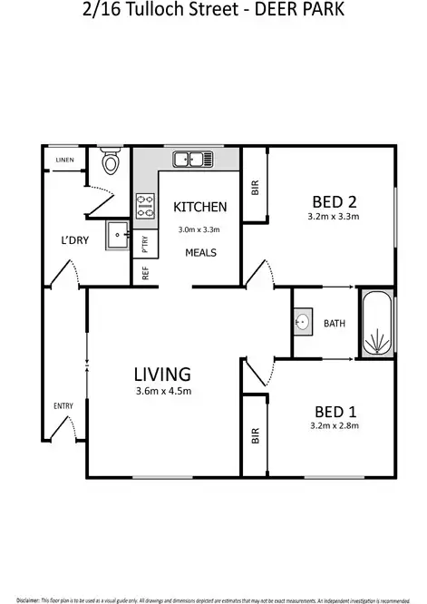 Floorplan of Homely unit listing, Unit 2/16 Tulloch Street, Deer Park VIC 3023