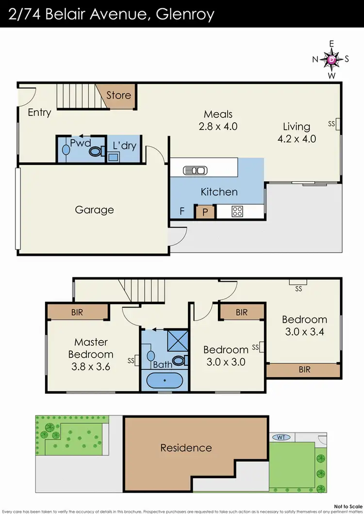 Floorplan of Homely townhouse listing, 2/74 Belair Avenue, Glenroy VIC 3046