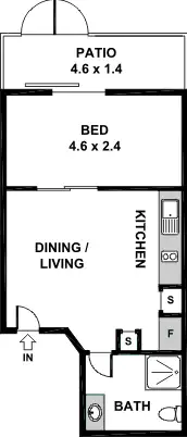 Floorplan of Homely apartment listing, 1/1 O'Connell Street, North Melbourne VIC 3051