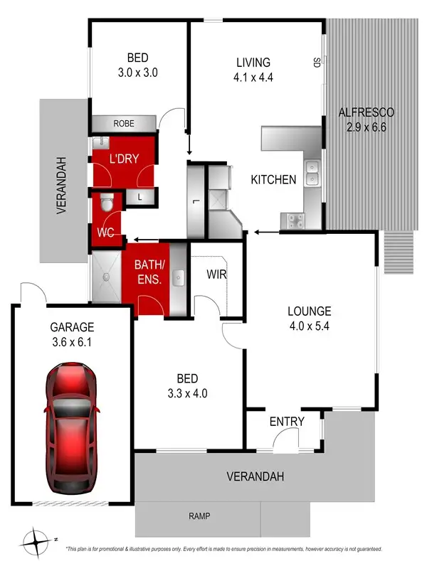 Floorplan of Homely townhouse listing, 1 Evans Street, Belmont VIC 3216