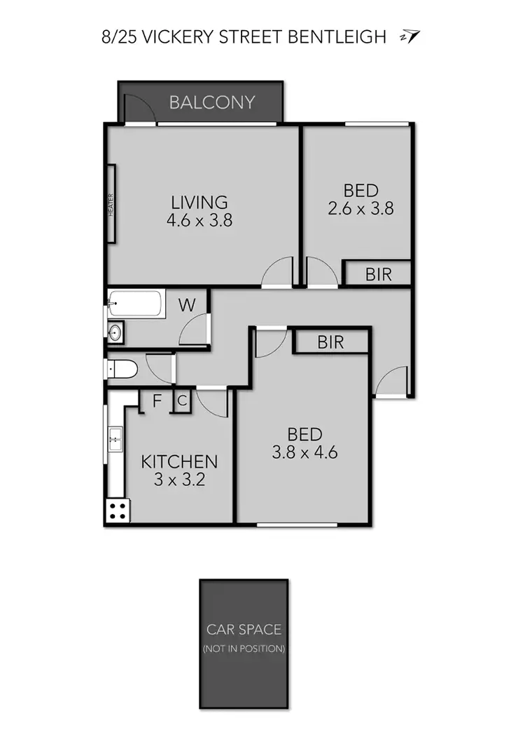 Floorplan of Homely apartment listing, 8/25 Vickery Street, Bentleigh VIC 3204