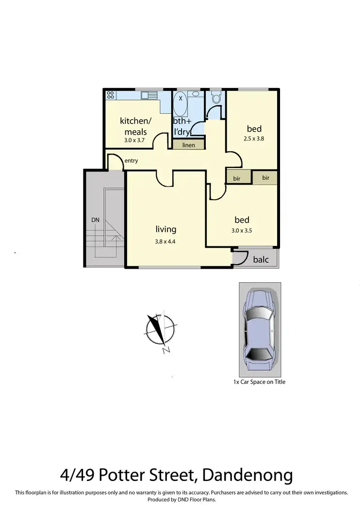 Floorplan of Homely apartment listing, 4/49 Potter Street, Dandenong VIC 3175